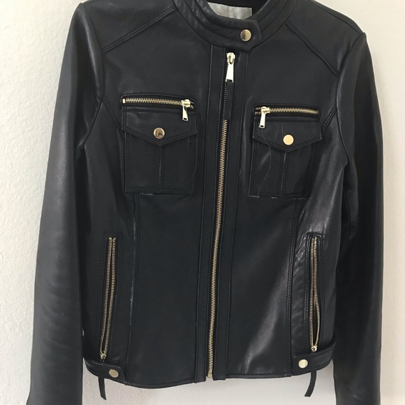 Boston Proper black soft leather moto jacket - Picture 5 of 5